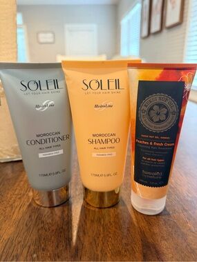 SOLEIL Moroccan Shampoo & Conditioner Set - Yellow & Gray